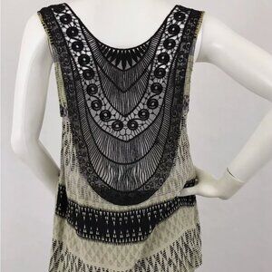 Anthropologie MYNE Ashley Ann Medium Silk Sleeveless Top Tank Lace Back